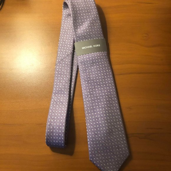 Michael Kors Purple Poke A Dot Dress Tie NWT - Picture 1 of 3